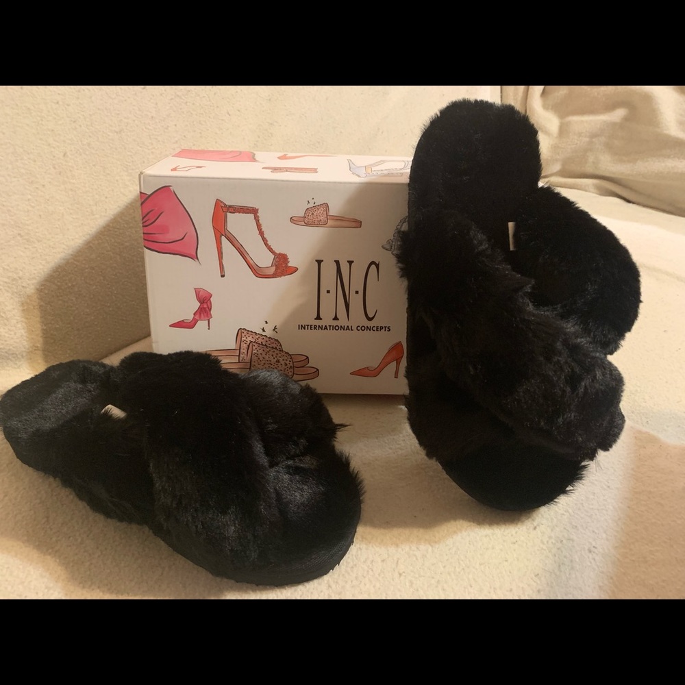 INC Furry Slippers